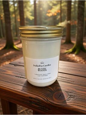 16oz Rustic Woods Soy Wax Candle | Mahogany Cedar Amber